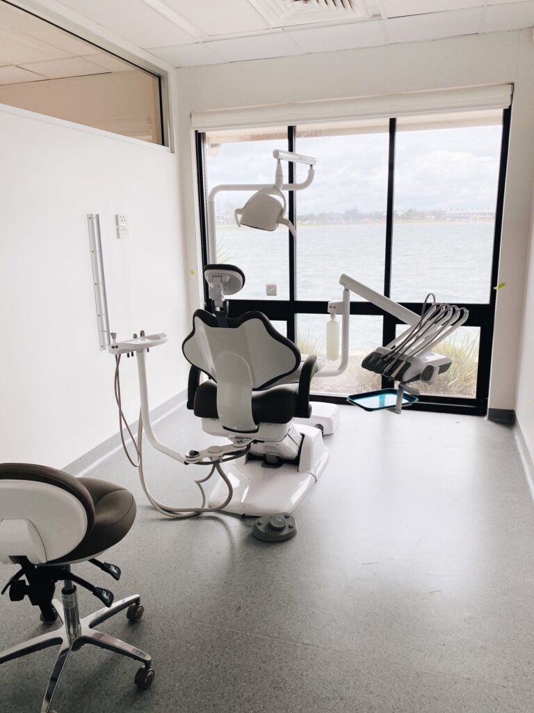 Treatment room overlooking the lake at Transform Orthodontic Care West Lakes