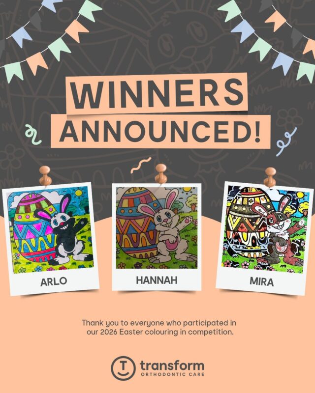 ð°Easter Colouring Competition Winners! ð¨We’re so excited to announce the winners of our Easter Colouring-In Competition ðA huge thank you to everyone who took part. We were very impressed with the creativity, colour, and effort in every single entry. It’s clear a lot of time and imagination went into these artworks, and choosing our winners was no easy task!
The TOC team have carefully reviewed the submissions and decided on the following winners:ð Arlo
ð Hannah
ð MiraCongratulations! We’ll be in touch with you following the next business day regarding your prizes. We’re also proud to share that we’ll be making a donation to each winner’s chosen charity.And to everyone who entered, thank you again for being part of the fun! Keep an eye on our socials for more competitions and events coming soon ✨Plus, all  entries are entitled to a FREE orthodontic consultation for new patients! So be sure to call us on 133 862 during our open hours or book online to secure your free consult.#TransformSmiles #EasterFun #CommunityCare #Giveback