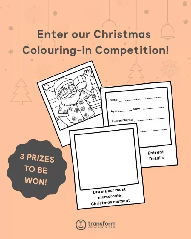 Celebrate the holidays and give back by joining our Christmas colouring-in competition! ðEnter your details and nominate a charity you would like to support. Colour in the pictures and draw your best Christmas moment in the empty frame.3 winners will each receive a $100 Westfield Gift Card voucher, and Transform Orthodontic Care will donate $100 to each of the winner's chosen charity.Visit the link below to download and print the colouring sheet. Drop in your entry at our St Peters, Modbury, or West Lakes Clinics, or share a photo of your art on this Facebook post as a comment. Goodluck everyone! ✨Deadline: Sunday, 21 December 2025To enter, submit your completed entry by commenting it in this Facebook post:
https://www.facebook.com/share/p/1DM2s9Ug2G/For more info visit the link below to download and print the colouring-in sheet:
transformortho.link/xmas-colouring-in-competition