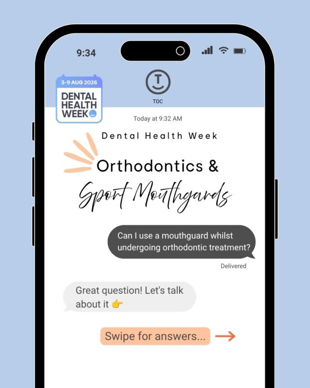 Playing sport while wearing braces or aligners? For Dental Health Week, Transform Orthodontic Care is answering your most common questions about protecting your smile on the field. Swipe through to learn why a mouldable mouthguard is essential during orthodontic treatment and how to choose and care for one. Ready to protect your smile? Click the link in our bio to chat with the TOC team.#DentalHealthWeek #TransformOrthodonticCare #SportMouthguard #Orthodontics #Braces #Invisalign #AdelaideOrthodontist #StPetersOrthodontist #WestLakesOrthodontist #ModburyOrthodontist